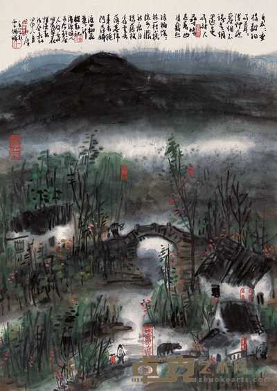 曾宓 山水 镜片 67?45cm